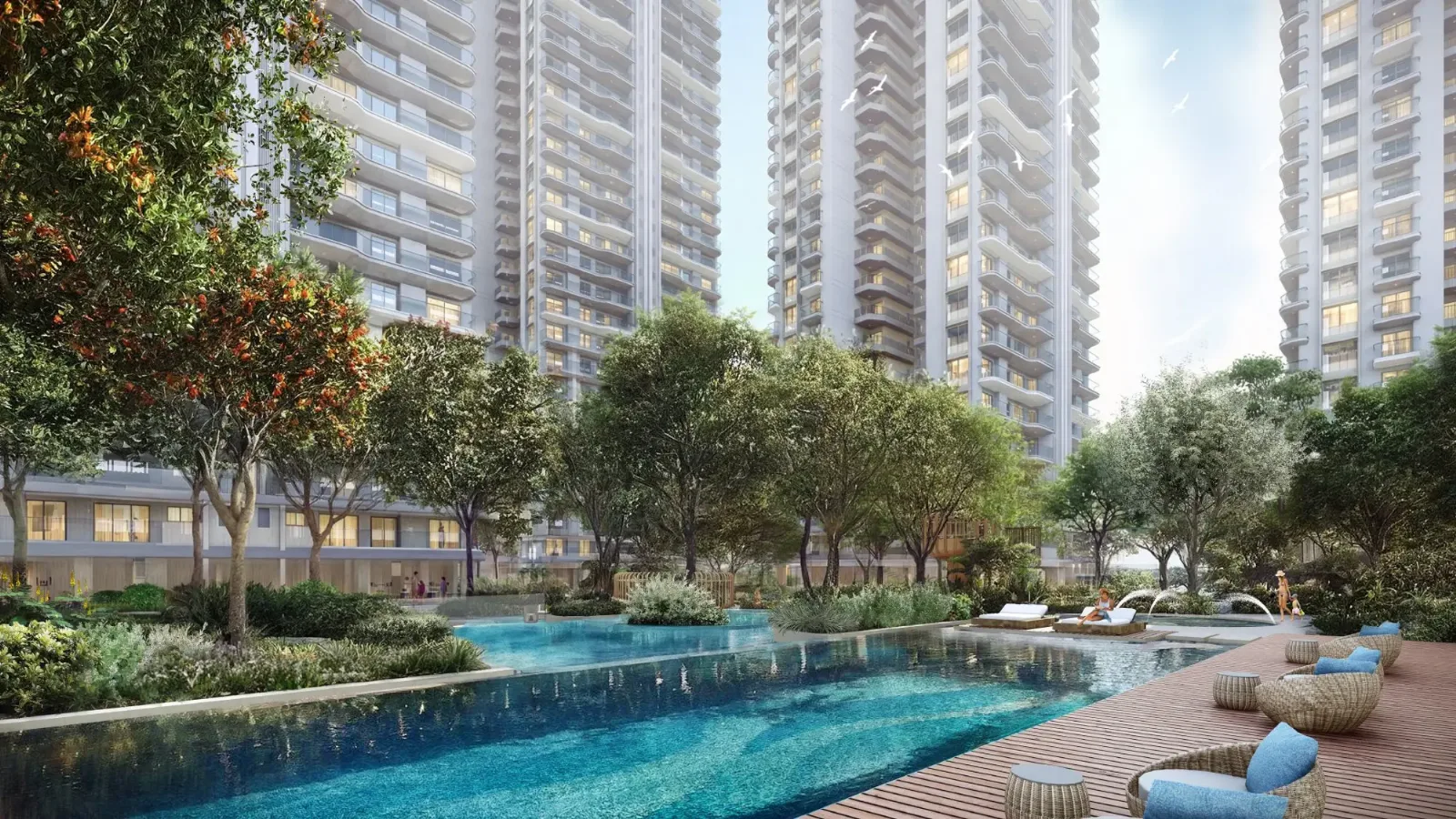 Eldeco 7 Peaks Residences in Omicron 1A, Greater Noida - Lap Pool — developer illustration