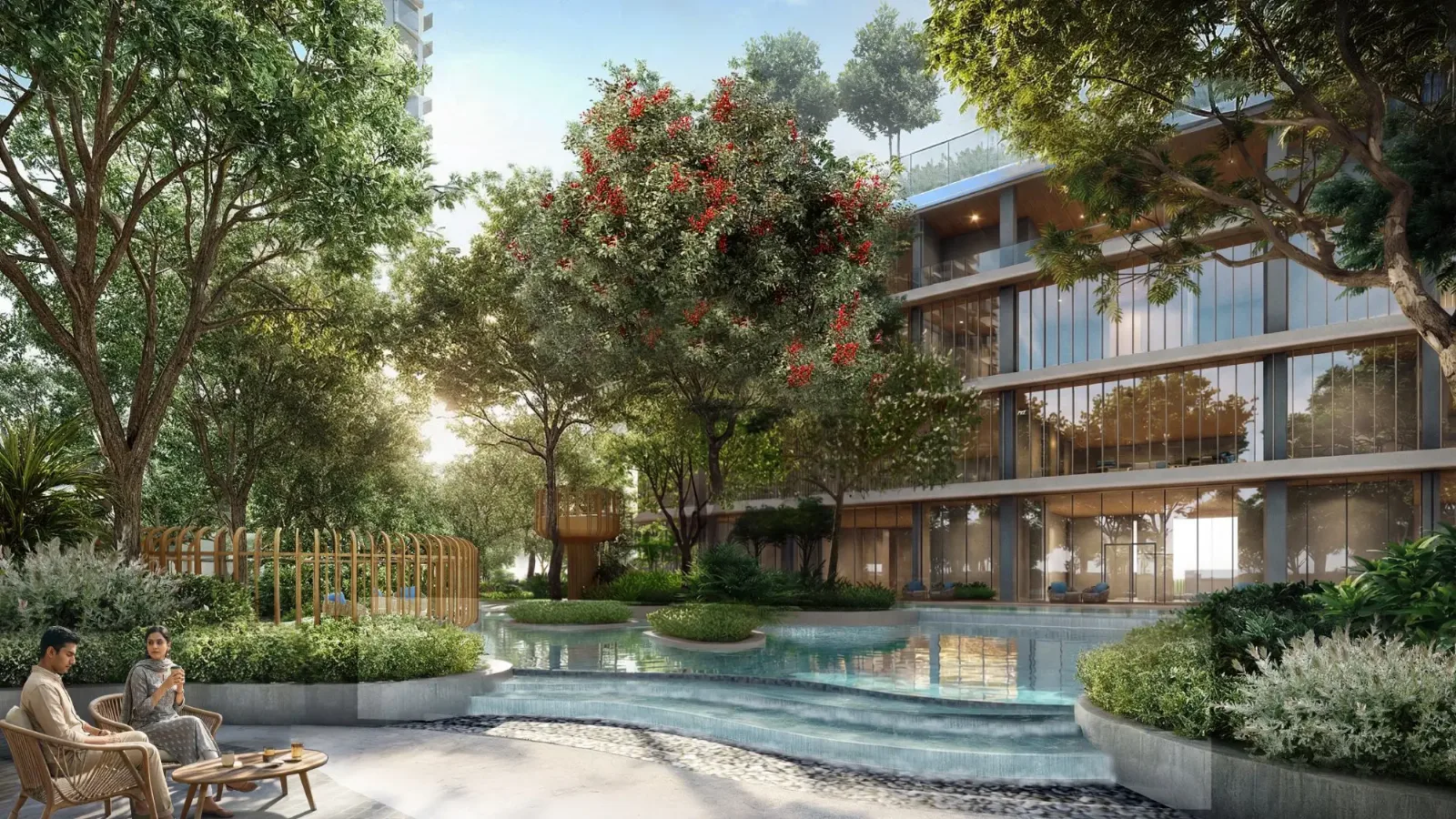 Eldeco 7 Peaks Residences in Omicron 1A, Greater Noida - Lower Pool — developer illustration