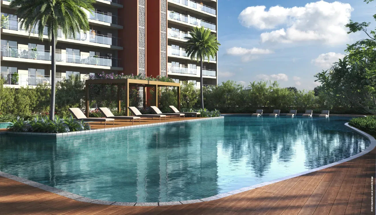 Godrej Arden in Sigma III, Greater Noida - Reflective Water Feature — developer illustration