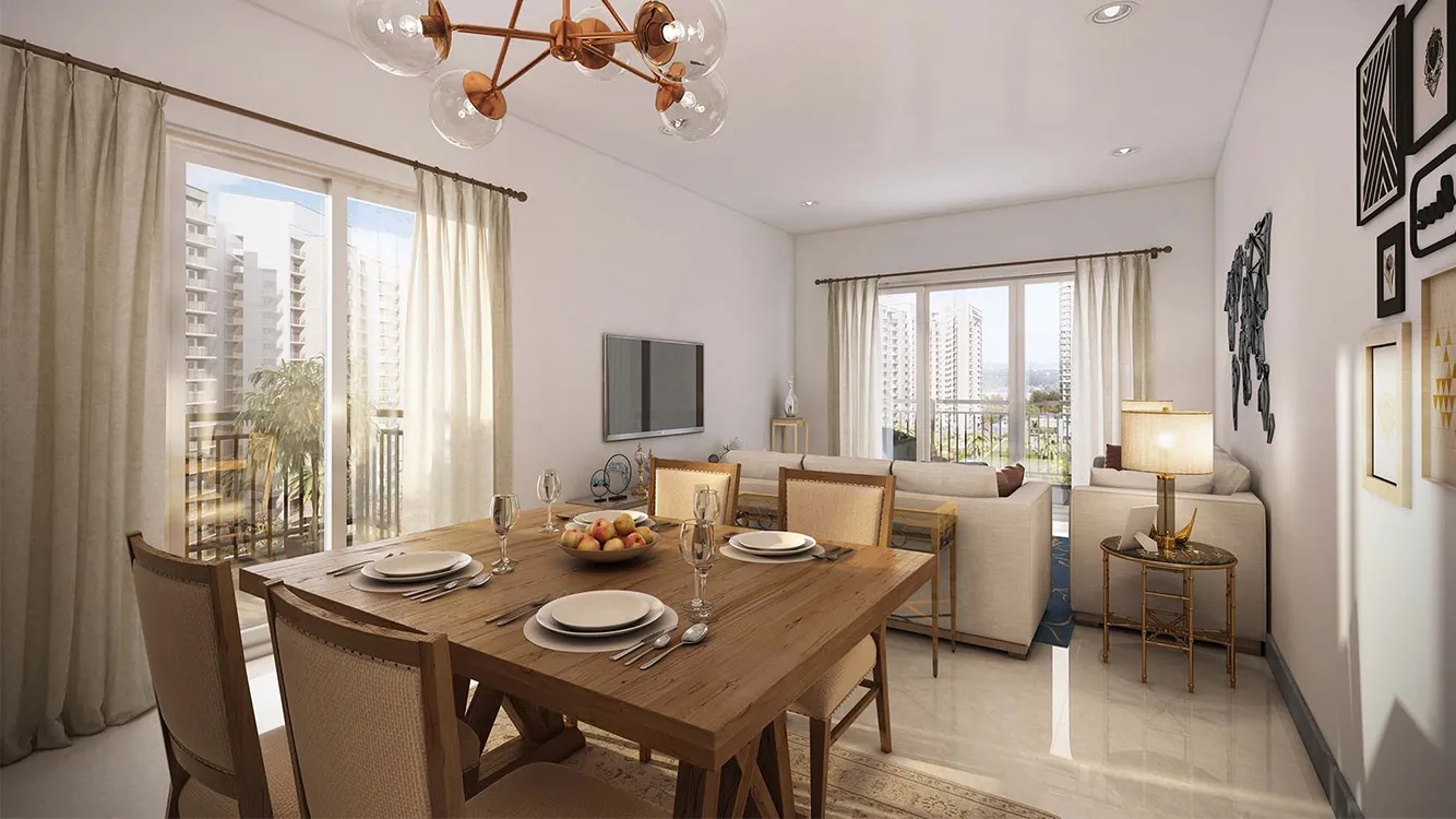 Godrej Nurture in Sector 150, Noida - Living and Dining — developer illustration